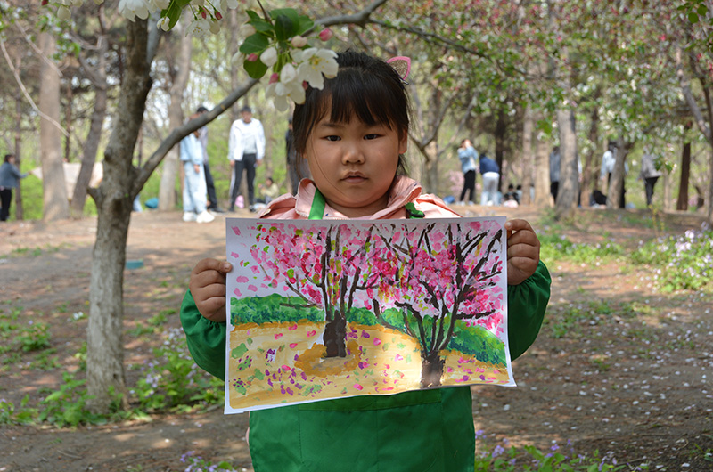 小画童高端儿童美术2021年4月海棠花实景写生周六上午