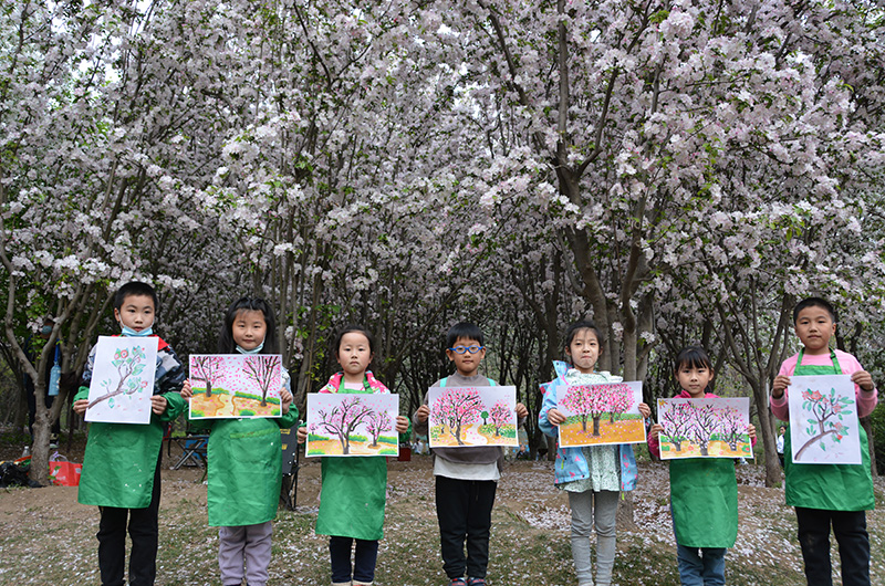 2021年4月小画童海棠花户外实景写生周六